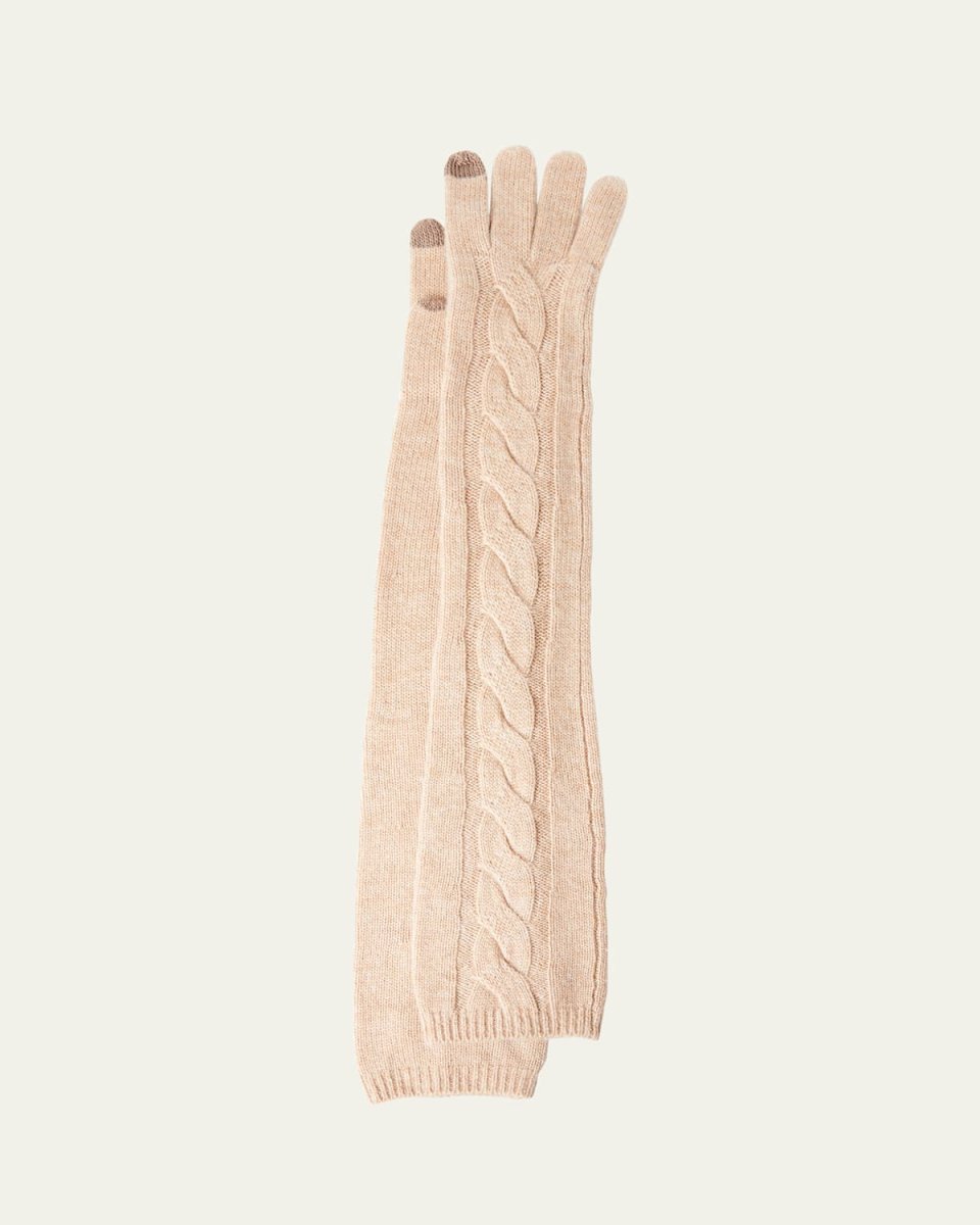 Coraline Cable Knit Cashmere-Blend Gloves